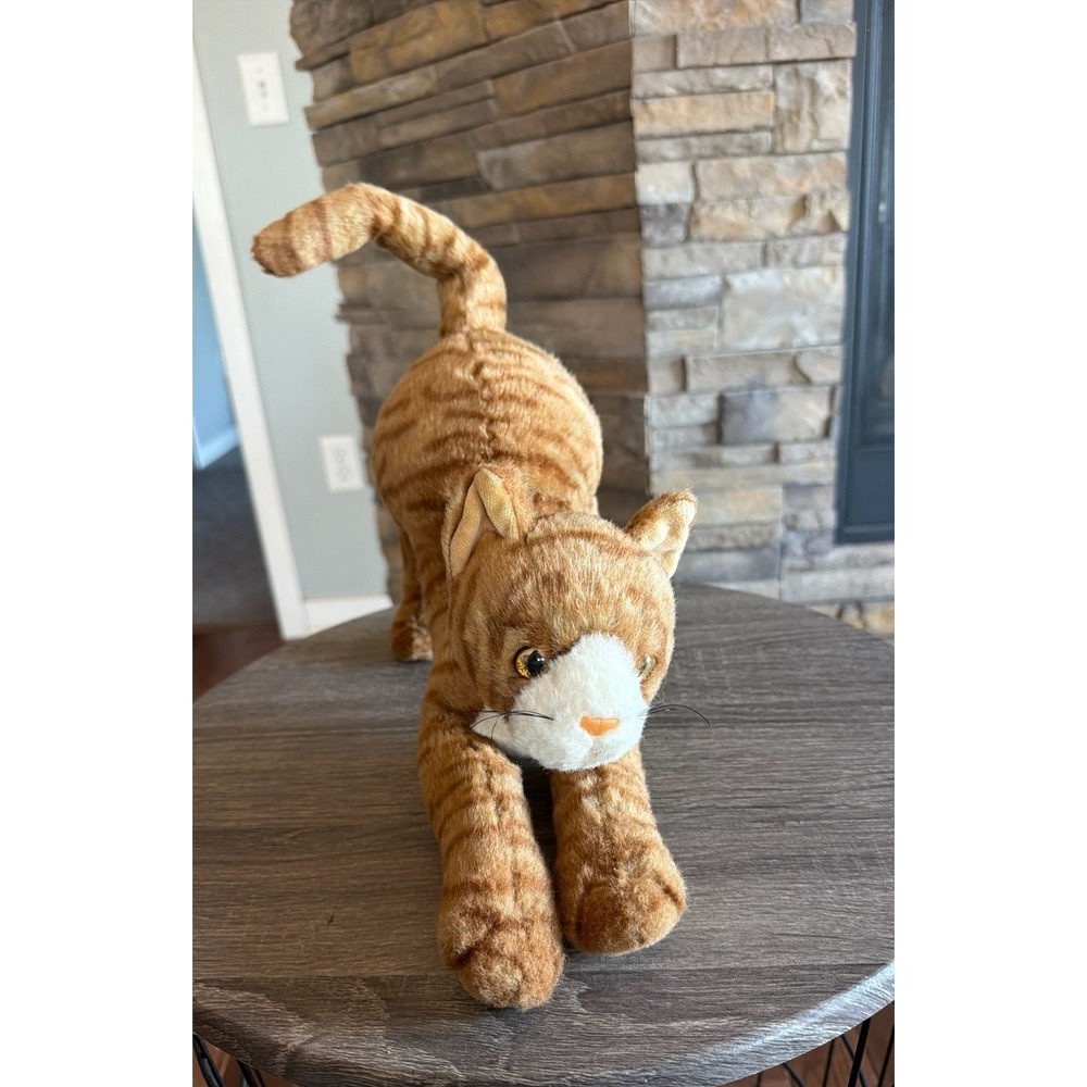 TY Classic Stretch Tabby Cat 1999 Stuffed Animal Plush Toy Orange Striped Kitten